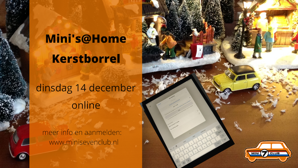 uitnodiging Minis at home kerstborrel